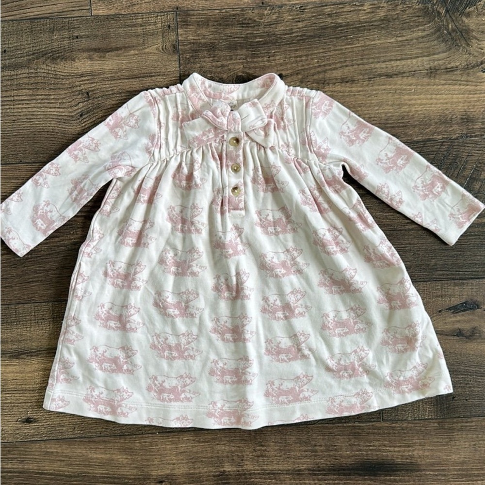 2T cotton pink piggies dress